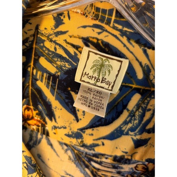 Morro Bay 90s Hawaiian Shirt Sz XL Tropical Print Rayon Korean Made WPL19325 - Picture 4 of 7